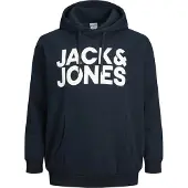 Jack & Jones Crop Logo Plus Size Hoodie Bleu 5XL Homme
