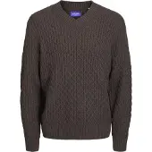 Jack & Jones Cosy Cable V Neck Sweater Vert L Homme