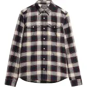 Superdry Merchant Linen Check Long Sleeve Shirt Bleu,Gris S Homme