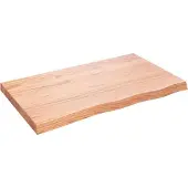 vidaXL Dessus de table marron clair bois chêne massif traité