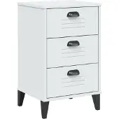 vidaXL Table de chevet VIKEN blanc bois d'ingénierie
