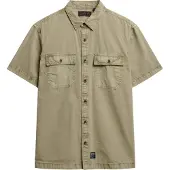 Superdry pour homme. M4010946A Chemise Military beige (L), Casuel, Coton, Manche courte