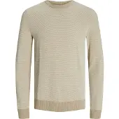 Jack & Jones Pull-over 'JJEGlobe' beige / beige clair / blanc