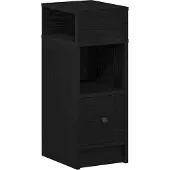 vidaXL Table de chevet avec tiroir noir 25x31x66 cm