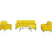 vidaXL Ensemble de canapés 4 pièces avec coussins Velours jaune