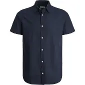 Jack & Jones Linen Short Sleeve Shirt Bleu S Homme