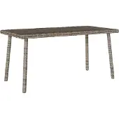vidaXL Table basse de jardin rectangulaire Gris 80x40x37 cm Poly rotin