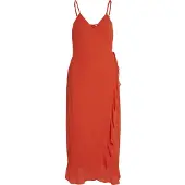 Vila Grapilla Singlet Sleeveless Midi Dress Orange 38 Femme