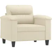 vidaXL Fauteuil Crème 60 cm Similicuir
