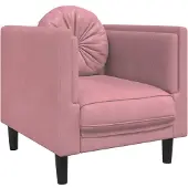 vidaXL Fauteuil avec coussin rose velours