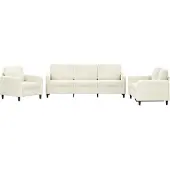 vidaXL 3-pc. Ensemble canapé velours crème