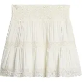 Superdry Ibiza Lace Mix Short Skirt Blanc S Femme