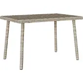vidaXL Table basse de jardin rectangulaire gris clair 80x40x37 cm Poly rotin