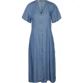 Vero Moda Liliana Calf Short Sleeve Long Dress Bleu XS Femme