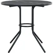 vidaXL Table de terrasse ronde Anthracite Acier revêtu par poudre