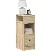 vidaXL Table de chevet avec tiroir chêne sonoma 25x31x66 cm