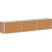 vidaXL Lit surélevé brun clair 240 x 40 x 45 cm Acier galvanisé