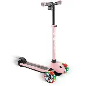 Globber ONE K E-MOTION 4 PLUS - trottinette électrique, batterie au lithium, moteur 80 W, 125/90 mm, 3 roues, roues LED, rose pastel