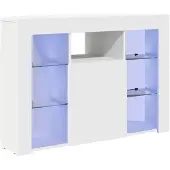 vidaXL Armoire TV LED d'angle Fixée au mur Blanc 100x40x68cm Bois composite