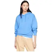 Tommy Hilfiger Femmes, Pull-over, Sweat à capuche avec drapeau Reg pour femme sur la poitrine, Bleu, (XS)