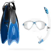 Cressi Kit Palau Marea Palau Gamma Snorkeling Set Bleu EU 35-38