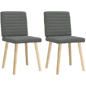 vidaXL Chaise de salle à manger 2 pcs. Tissu gris foncé