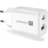 Connect IT Adaptateur de charge Wanderer2 GaN 1×USB-C + 1xUSB-A, 33W PD, BLANC