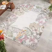 Volero - Tapis d'extérieur à fleurs - Poppy Crème - 140x200 cm