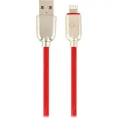 Gembird USB 2.0 (AM/8-broches lightning M) 2m oplot gumowy czerwony (2 m, USB 2.0)