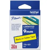 Brother TZe-621 - (9 mm) - Noir sur jaune - Ruban