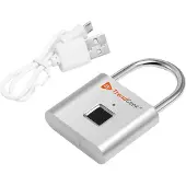 Technaxx Cadenas biométrique - - 4910 - Argent - Mémorise 10 empreintes - Recharge micro-USB
