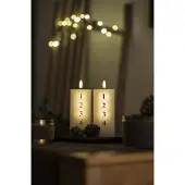 Sirius Home Bougie LED Sille Advent, 7 cm x 150 mm, blanc (1x)