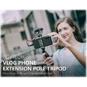 PGYtech Perche d'extension pour téléphone Tripod VLOG, Caméra d'action : accessoires, Argent, Noir