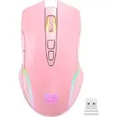 Onikuma Cw905 Souris de jeu sans fil 2.4G rose