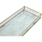 Esprit Lot de plateaux Home Blanc Or Métal Cristal 42 x 15 x 4 cm (2 pièces)