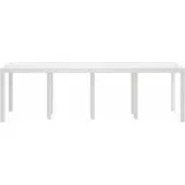 vidaXL Table de jardin blanche 250 x 100 x 73 cm Poly-Rattan