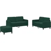 vidaXL Ensemble de canapés 3 pièces vert foncé velours