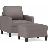 vidaXL Fauteuil avec pouf Taupe 60 cm Tissu
