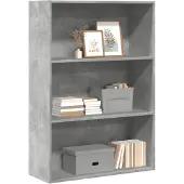 vidaXL Bibliothèque gris béton 80x30x114 cm bois d'ingénierie