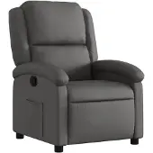 vidaXL Fauteuil relax gris cuir véritable