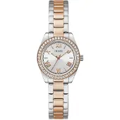 GUESS Montre à affichage analogique 'Mini Luna' or rose / noir / argent