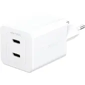 PanzerGlass TURBO 45W CHARGEUR AVEC 2 X USB-C PRISE UE ARGENT BLANC
