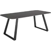 Ebuy24 Antalya table de salle à manger 90x180cm noir.