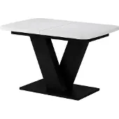 Vicco Table de salle à manger Fenaro Blanc/Noir 120-160 x 80 cm extensible, Model 58003