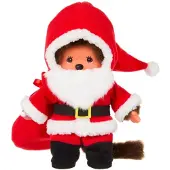 Monchhichi Garçon en costume de Père Noël | 20 cm | Poupée | Mode