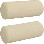 vidaXL Coussins D'accent 2 Pcs Crème Ø 15 X 40 Cm Tissu