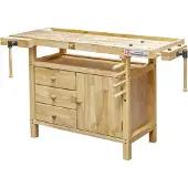 Holzmann Etabli bois 1380 x 620 mm 1 porte + 3 tiroirs