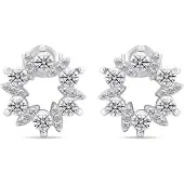 Brilio Silver - Charmants boucles d'oreilles en argent avec zircons clairs EA593W, (Argent)