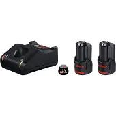 Bosch 1600A019RD Kit De Démarrage 12 V Avancé Kit De Démarrage Avec Batterie Li-Ion 12 V (2x 3,0 Ah) + Chargeur