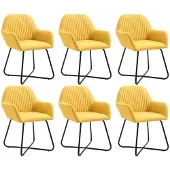 vidaXL Chaises de salle à manger 6 pcs. Tissu jaune
